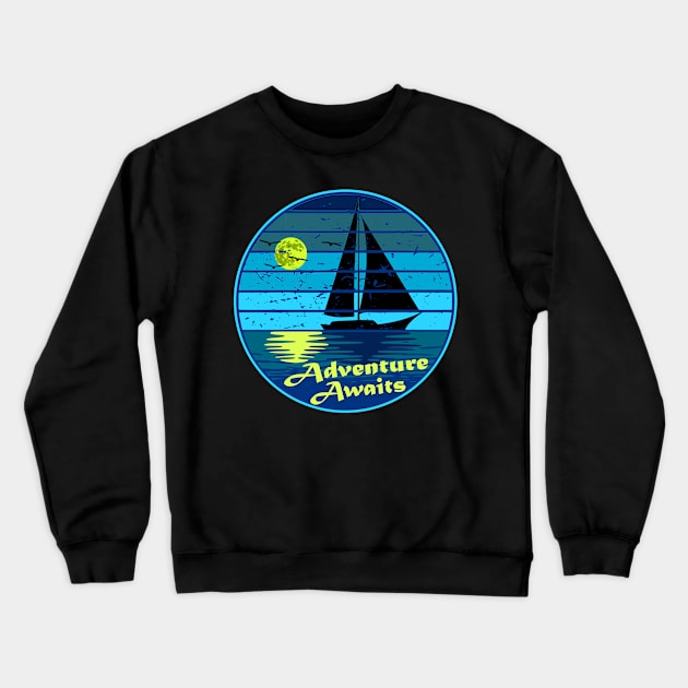 Adventure Awaits Crewneck Sweatshirt by Lifeline/BoneheadZ Apparel